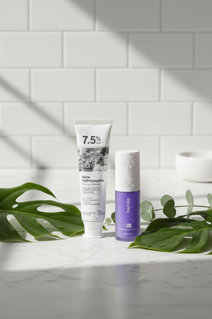 V34 + Holydeer Whitening Combo - Lifestyle Bathroom Shot