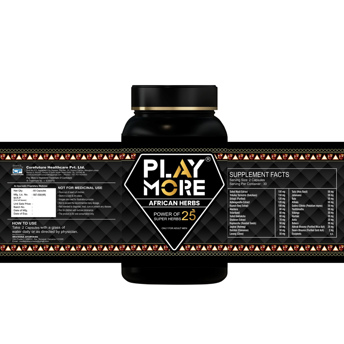 Play More African Herbs Capsules – For Maximum Vigor & Vitality (60 Caps)