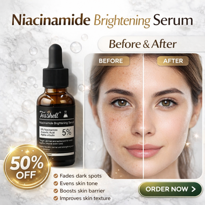 Teashell Niacinamide Brightening Serum |BUY ONE GET ONE FREE/ Fades Dark Spots, Evens Skin Tone & Boosts Glow