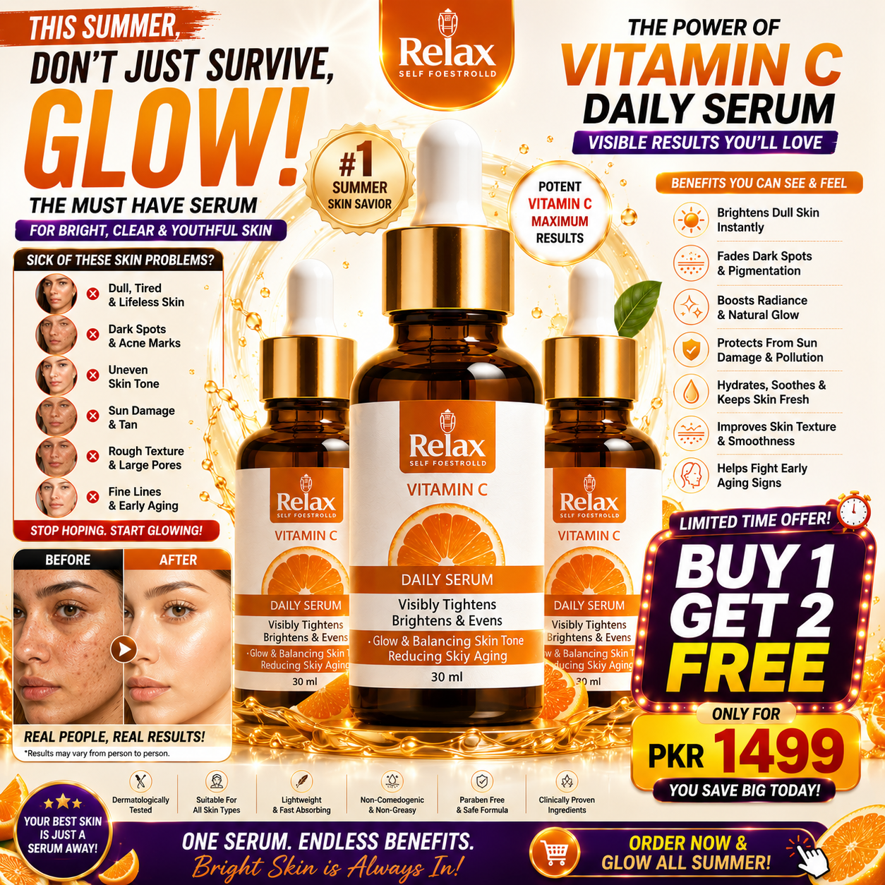 Relax Vitamin C Daily Serum - Pack of 3 | Buy Now
