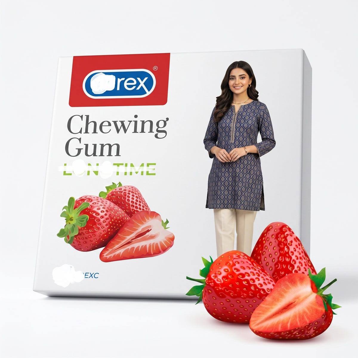 Strawberry Power Boost Chewing Gum for Men - Pack of 2