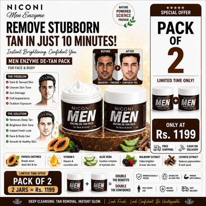 Niconi Men & Women Enzyme De-Tan Pack For Face & Body