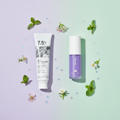 V34 + Holydeer Whitening Combo - Pastel Flat Lay